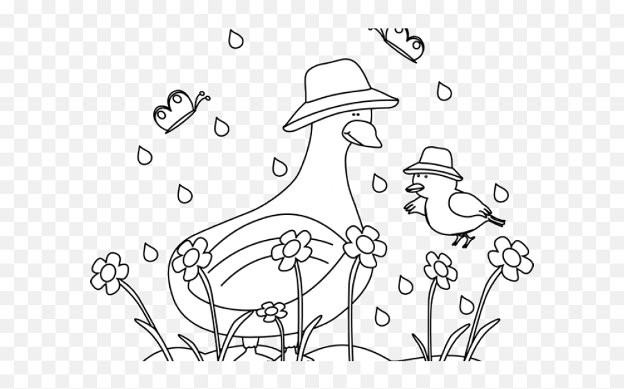 Spring Season Black And White Transparent Cartoon - Jingfm Month April Clipart Black And White Emoji,Rainy Day Clipart