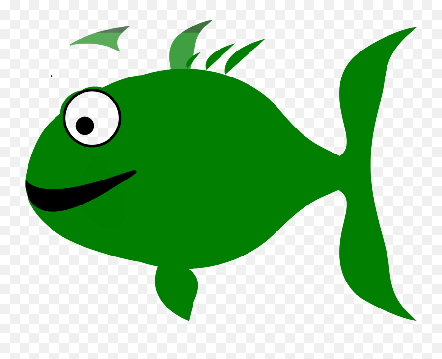 Green Happy Fish Svg Vector Green Happy Fish Clip Art - Svg Emoji,Fish Skeleton Clipart