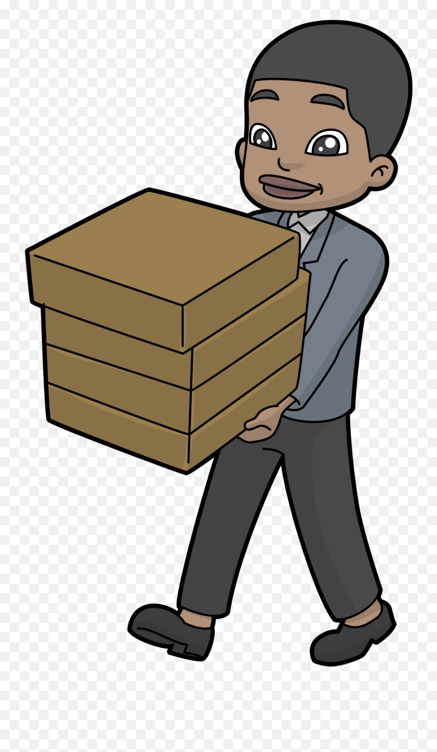 Fileblack Guy Carrying A Stack Of Boxes Cartoonsvg Emoji,Black Guy Png