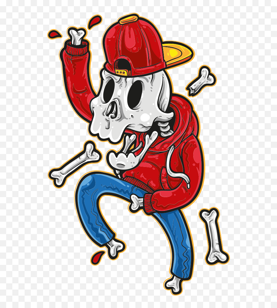 Hip Hop Dancer Window Decal Emoji,Dancing Skeleton Png