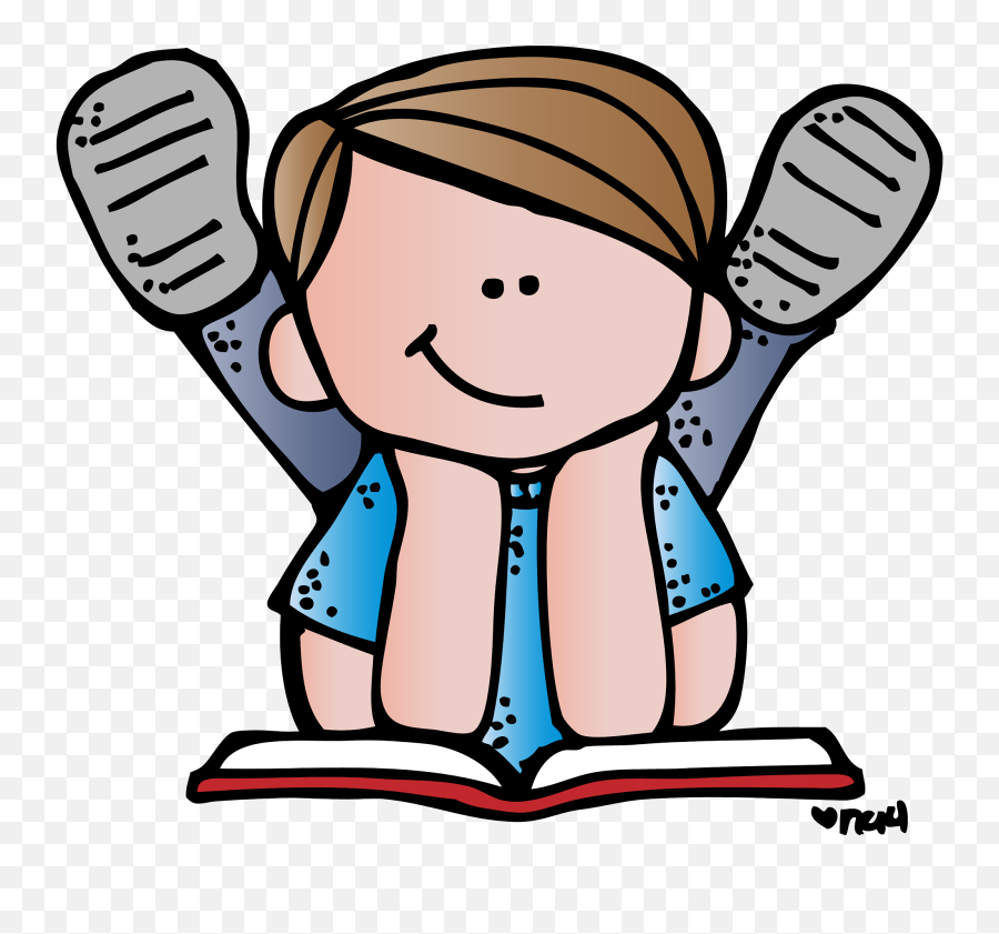 School Reading Clipart - Melon Headz Clip Art Kids Working Emoji,Reading Clipart