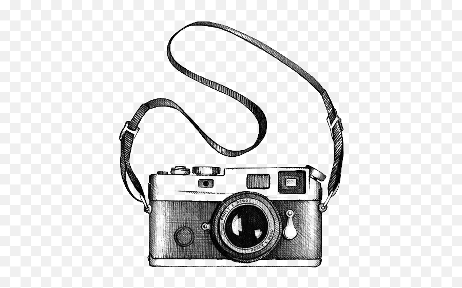 Drawing Clip Art Transprent Png - Camera With Strap Drawing Emoji,Camera Flash Clipart