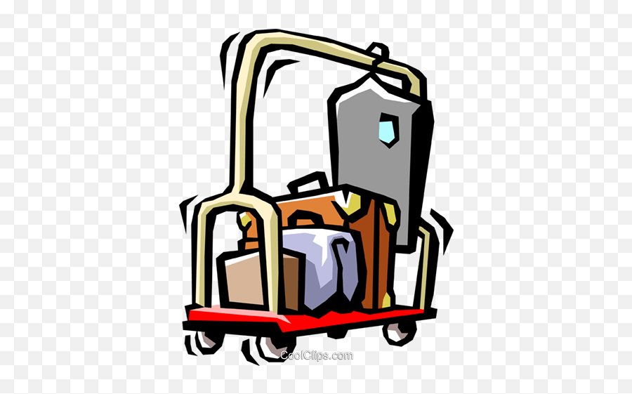 Hotel Luggage Cart - Luggage Cart Clipart Png Emoji,Hotel Clipart