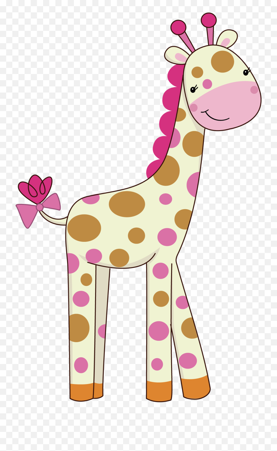 Pretty Pink Girly Jungle Animals - Girl Giraffe Clipart Baby Girl Animals Clipart Emoji,Giraffe Clipart