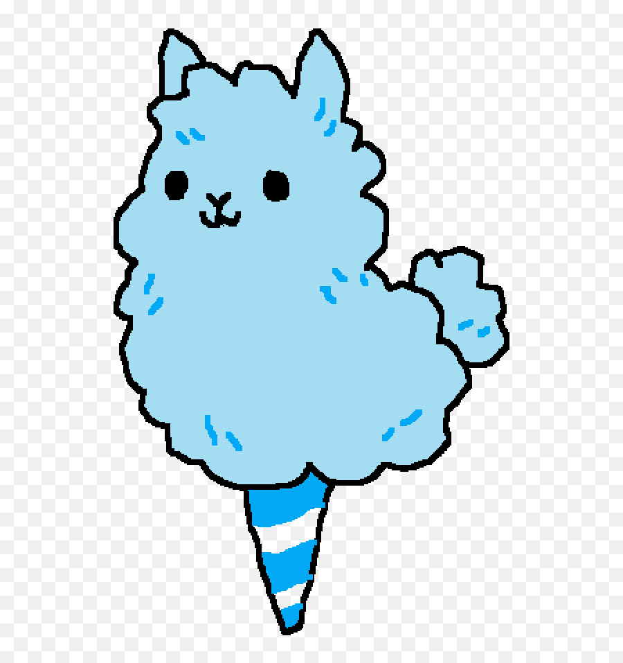 Cotton Candy Llama Blue Version - Cute Cartoon Cotton Candy Blue Cotton Candy Llama Emoji,Cute Llama Clipart