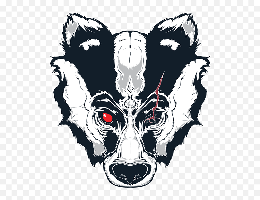 Death Is A Badger Logo Skull - Honey Badger Drawings Emoji,Badger Logo