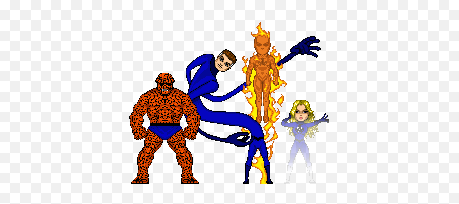 Download Human Torch Clipart Marvel Heroes - Fantastic Four Fantastic Four Micro Heroes Emoji,Torch Clipart