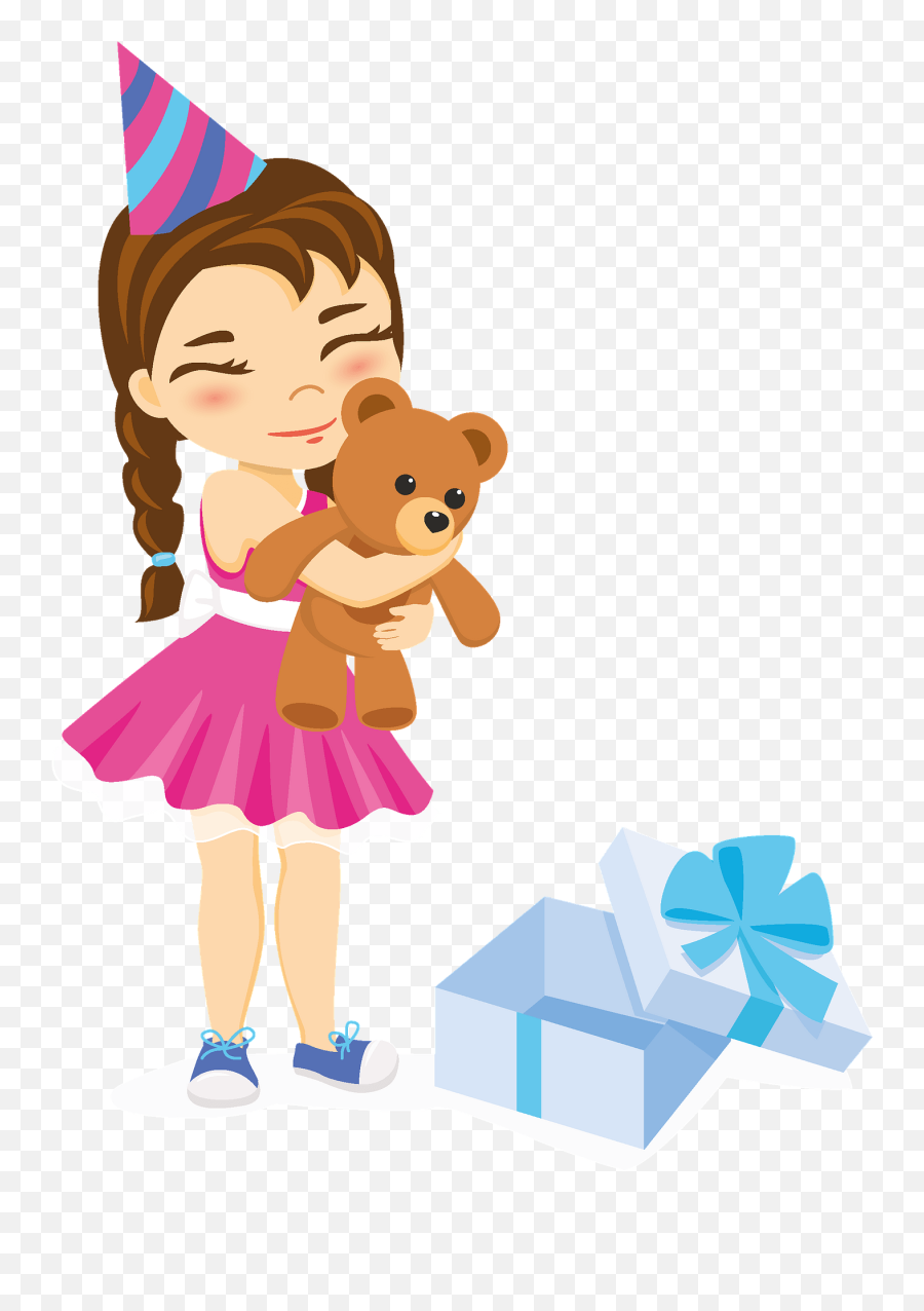 Little Girl Hugging A New Teddy Bear Clipart Free Download - Girl With Teddy Bear Clipart Png Emoji,Teddy Bear Clipart