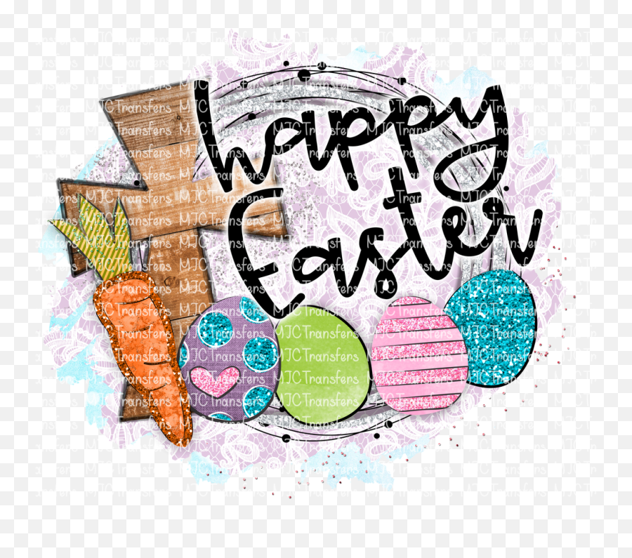 Happy Easter With Cross - Dot Emoji,Easter Cross Clipart