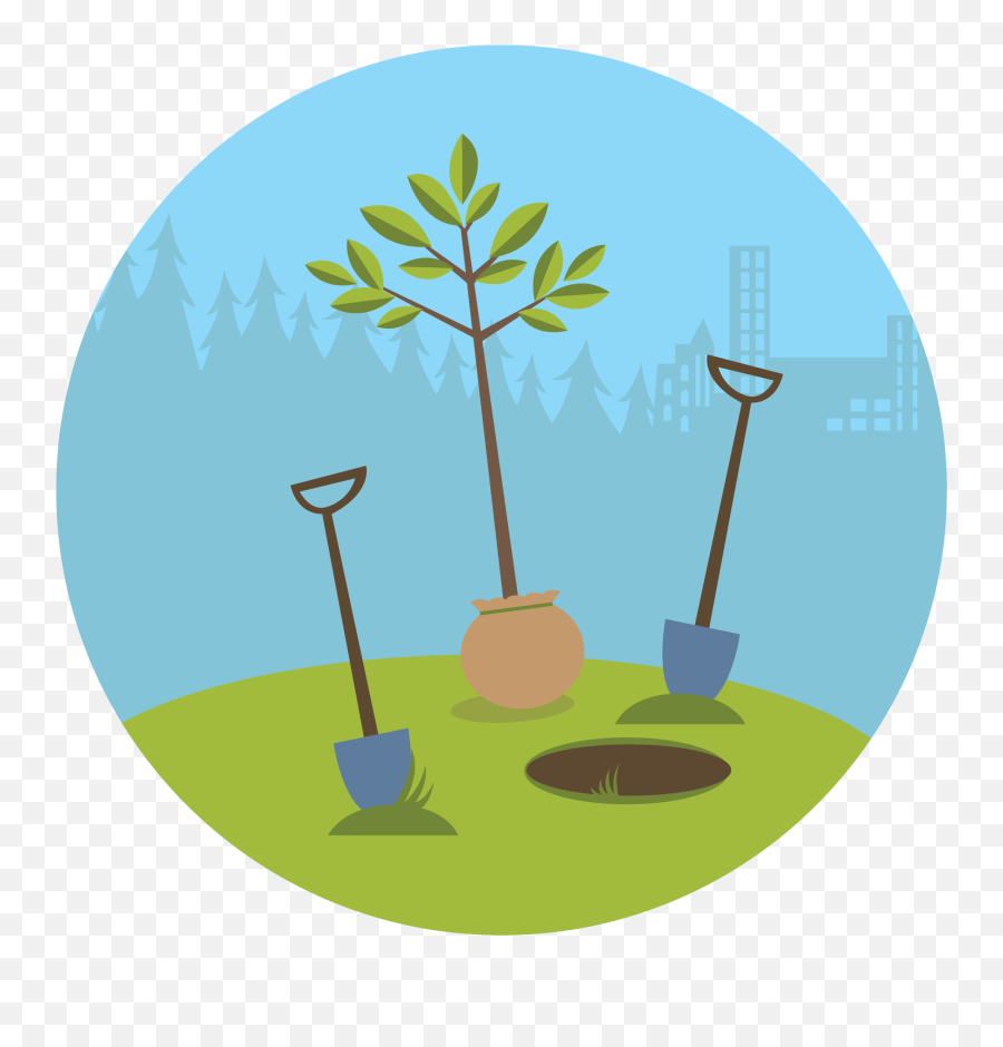 Planting Trees Clipart - Planting Trees Cartoon Png Emoji,Trees Clipart