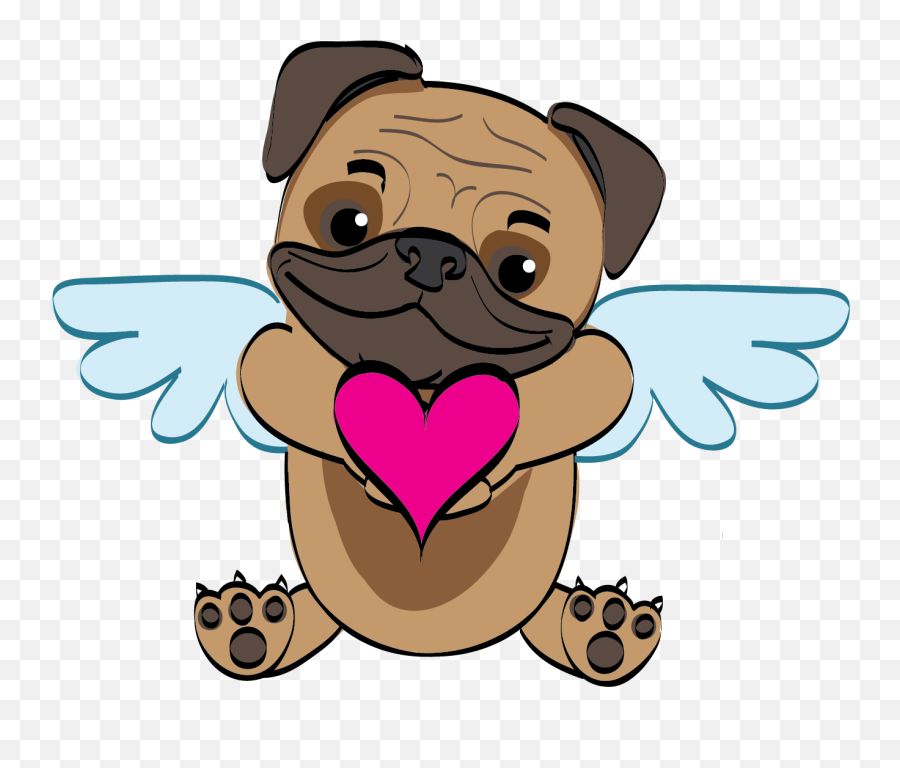 Cupid Dog - Square U2039 Dog Cupid Png Full Size Png Valentine Pug Clipart Free Emoji,Cupid Png