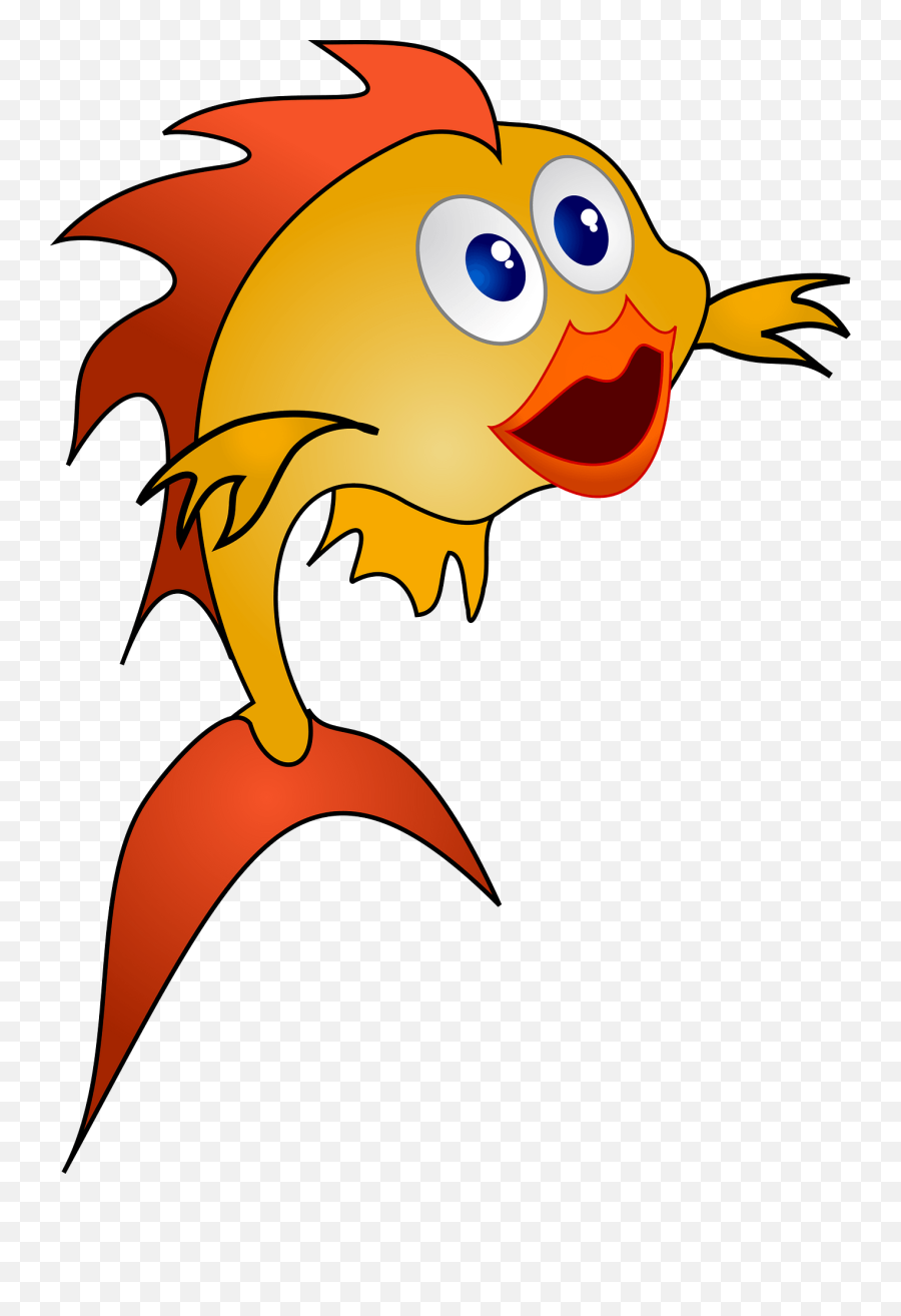 Yellow Fish With Orange Fins And Tail Clipart Free Download - Orange And Yellow Fish Clipart Emoji,Tail Clipart