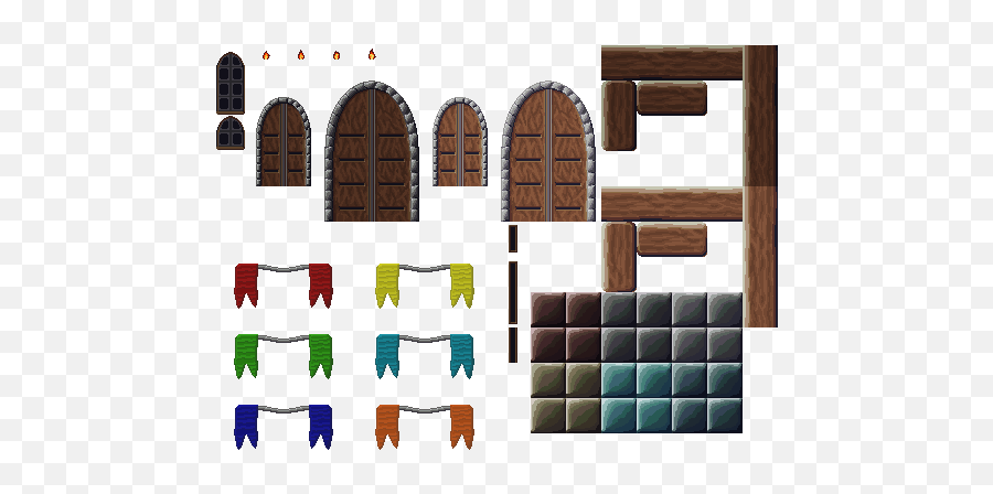 Pixel Art Castle Tileset Opengameartorg - Wooden Pillar Pixel Art Emoji,Castle Wall Png