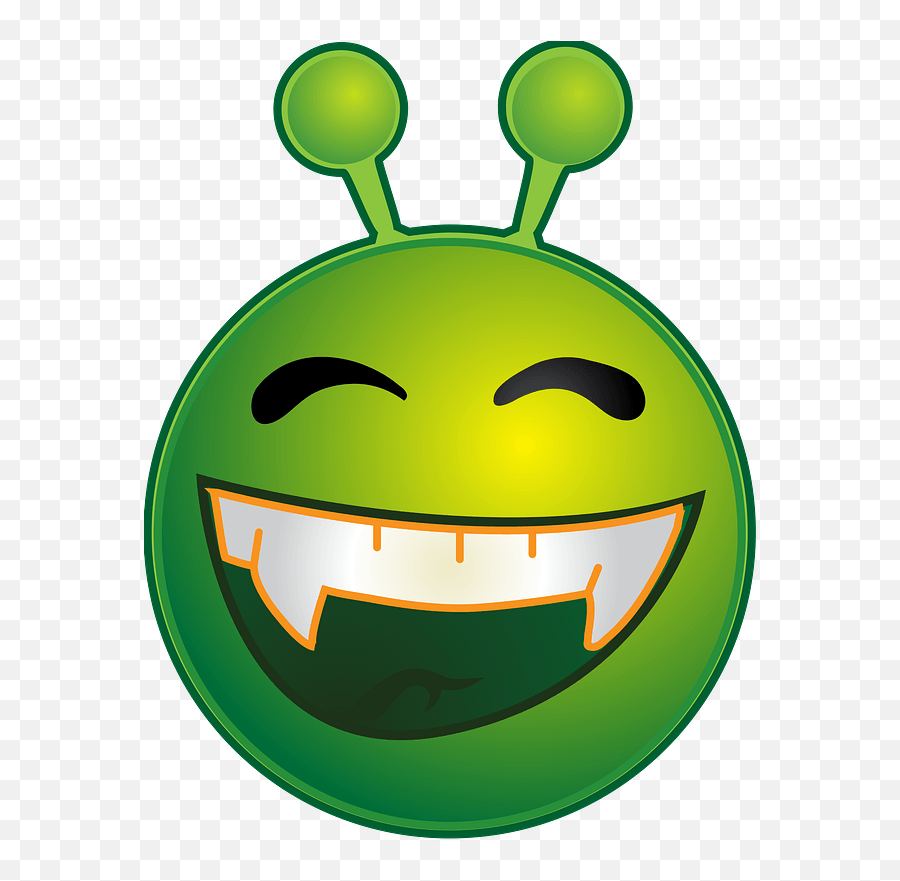 Smiley Green Alien Clipart - Portable Network Graphics Emoji,Alien Clipart