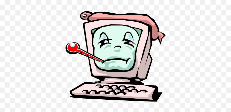 Donu0027t Get Caught With The Flu - Sick Computer Full Size Sick Computer Clipart Emoji,Sick Png