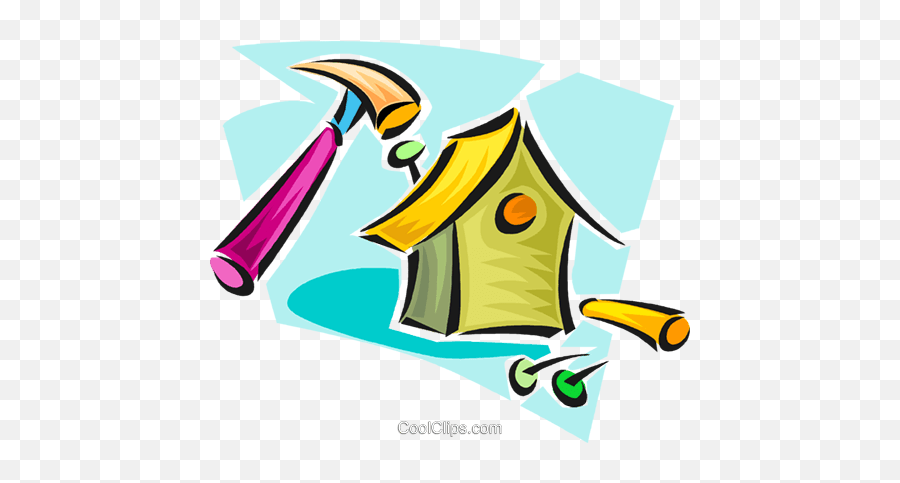 Building A Birdhouse Royalty Free - Build A Bird House Cartoon Emoji,Birdhouse Clipart