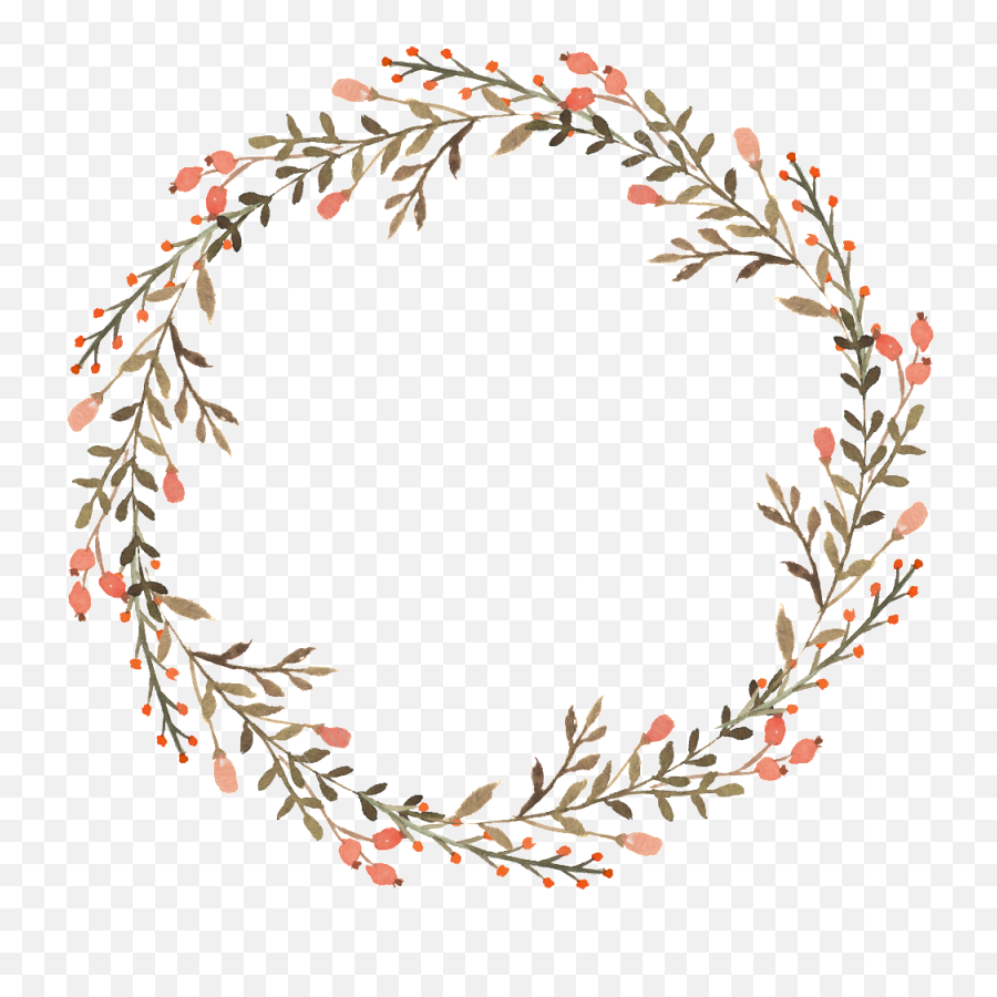 Twig Vector Wreath - Transparent Flower Wreath Drawing Png Emoji,Wreath Png
