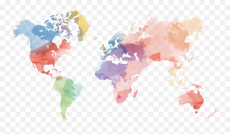 World Map Png Transparent Image - High Resolution World Map Watercolor Emoji,World Map Png