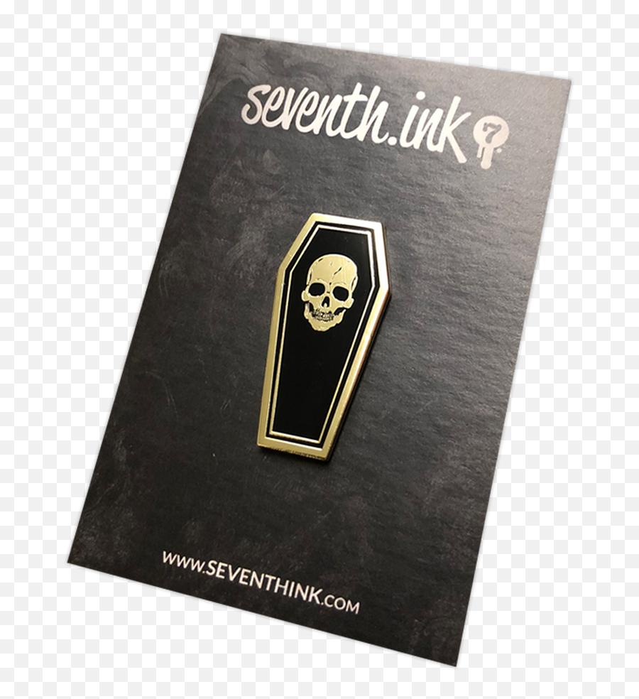 Coffin Enamel Pin Emoji,Black And Gold Logo