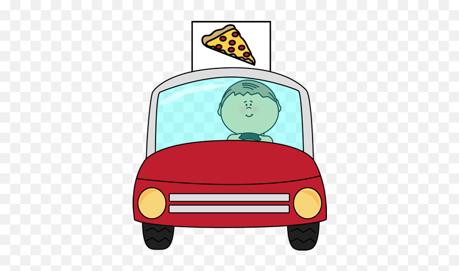 Pizza Delivery - Pizza Delivery Car Clipart 381x450 Png Emoji,Car Clipart Transparent