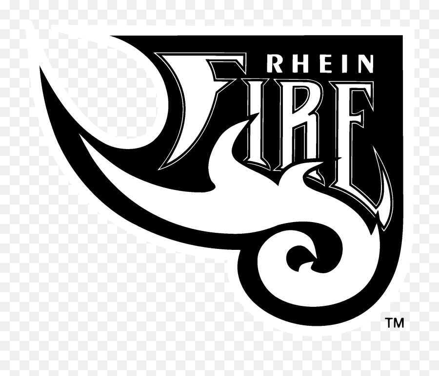 Rhein Fire Logo Black And White - Rhein Fire Full Size Png Automotive Decal Emoji,Fire Logo