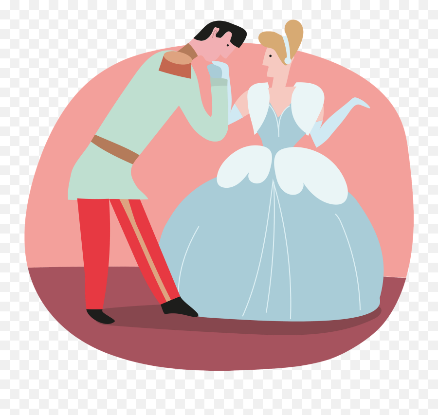 Prince Kissing Cinderella Clipart - Conversation Emoji,Cinderella Clipart
