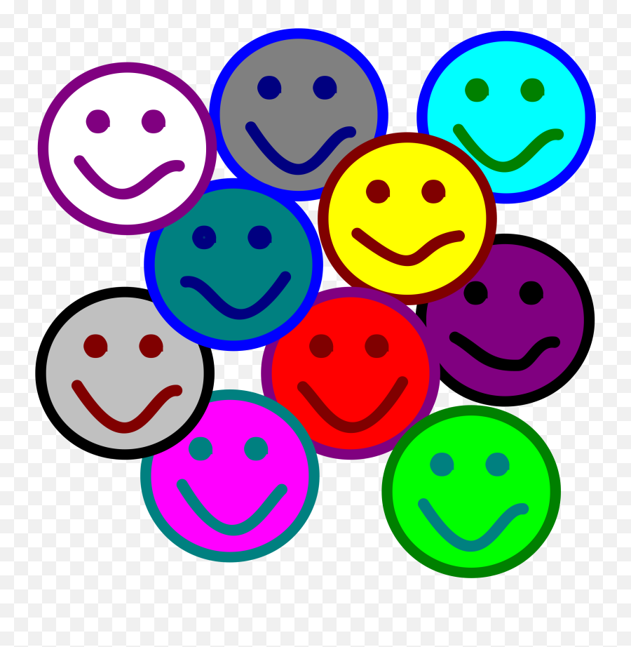 Group Of Happy People Clip Art - Smiles Clipart Emoji,Group Of People Clipart