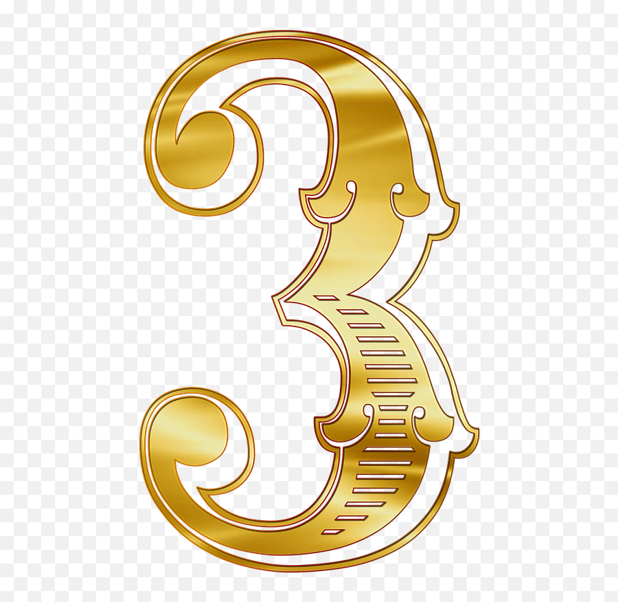3 Guilded - Transparent Background Number 3 Gold Emoji,Number 3 Png