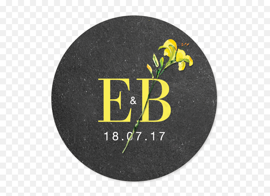 Botanical Wedding Sticker With Your Logo And A Yellow Flower - Guide Share Europe Emoji,Rustic Logo