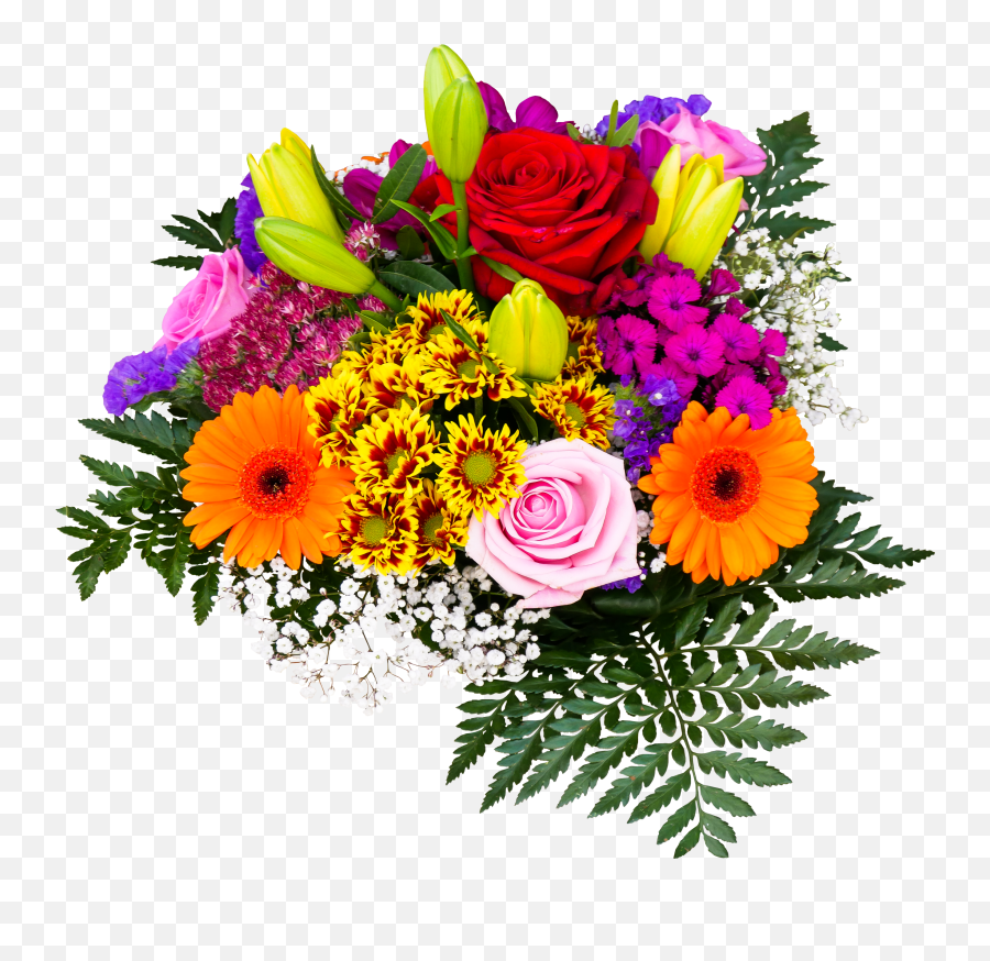 Clipart Of Colorful Flowers Bouquet - Colorful Flowers Bouquet Png Emoji,Flower Bouquet Clipart