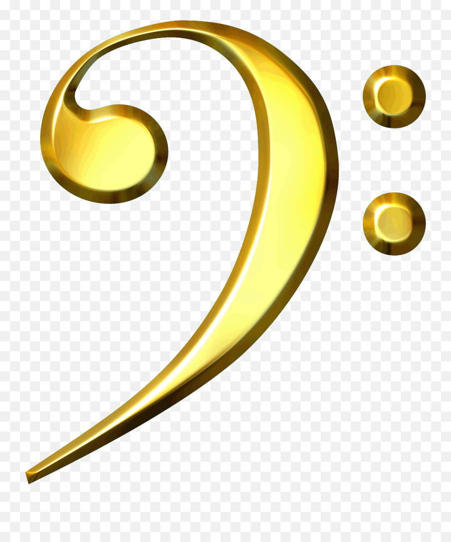 Download Gold Bass Clef Clipart Clef - Transparent Treble Clef Gold Emoji,Bass Clef Png