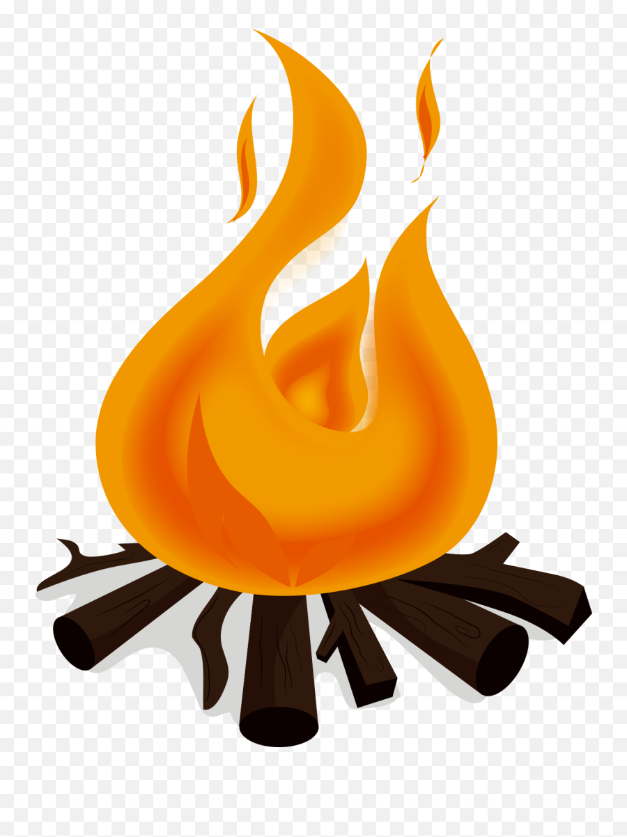 Wood Campfire Vector Png Clipart - Camp Fire Vector Png Emoji,Campfire Clipart