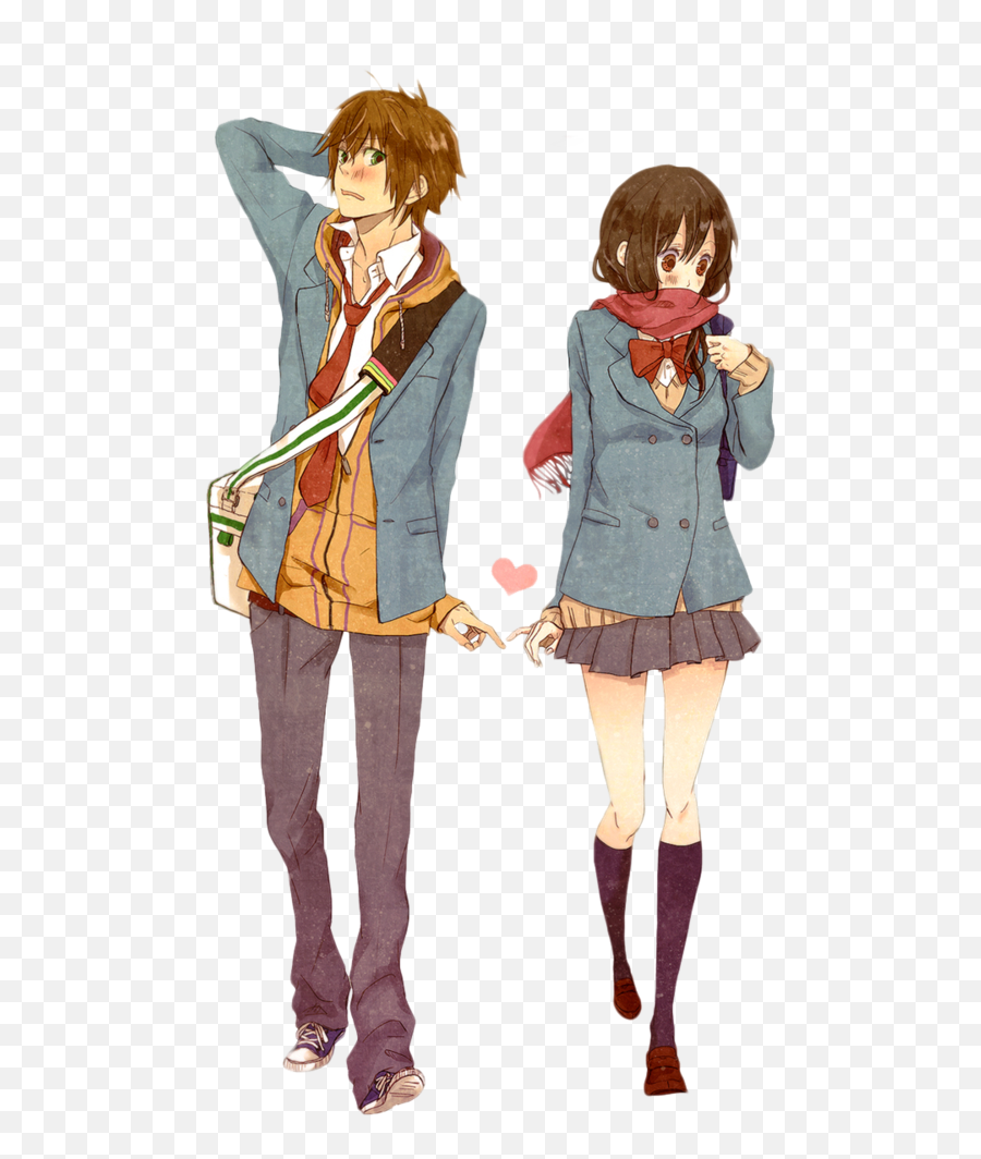 Cute Anime Couple Png Clipart - Shy Cute Anime Girl And Boy Emoji,Shy Clipart