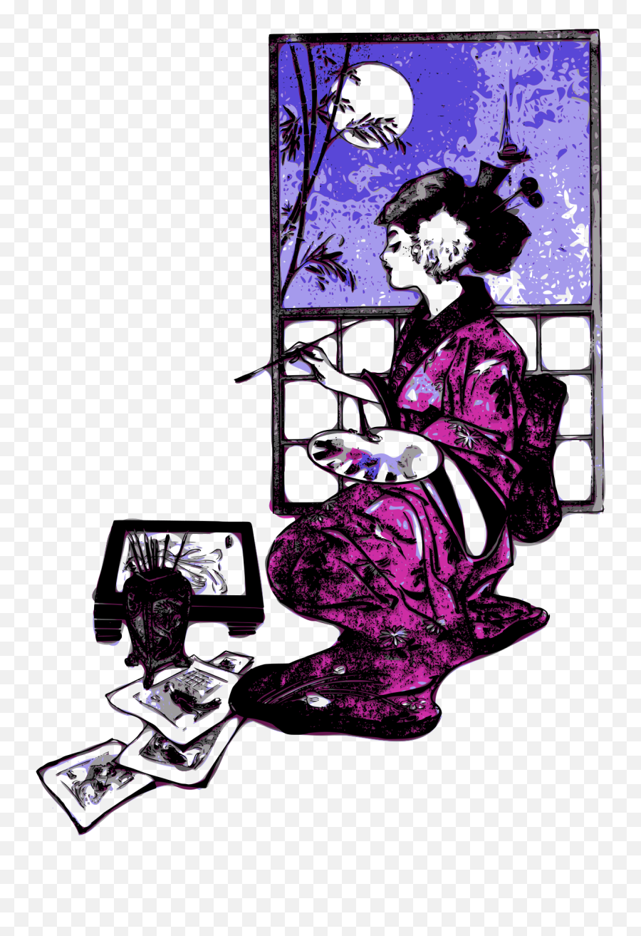 Western Geisha Artist Clip Art Image - Clipsafari Dnd Painter Emoji,House Painter Clipart
