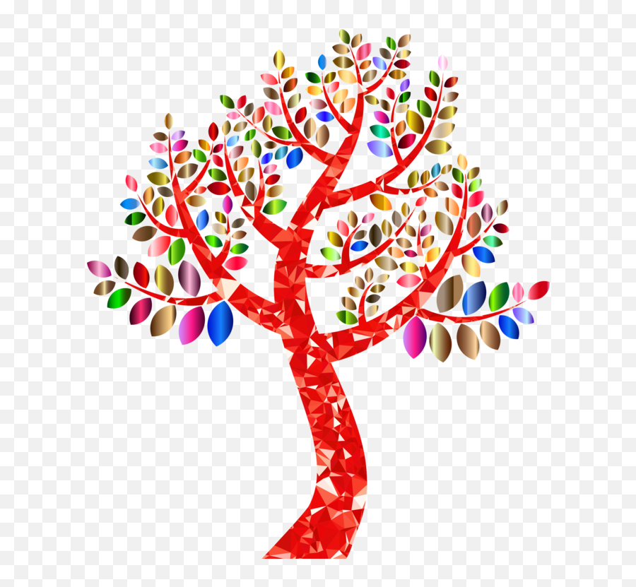Flower Art Petal Png Clipart - Tree Color Vector Png Emoji,Family Tree Clipart