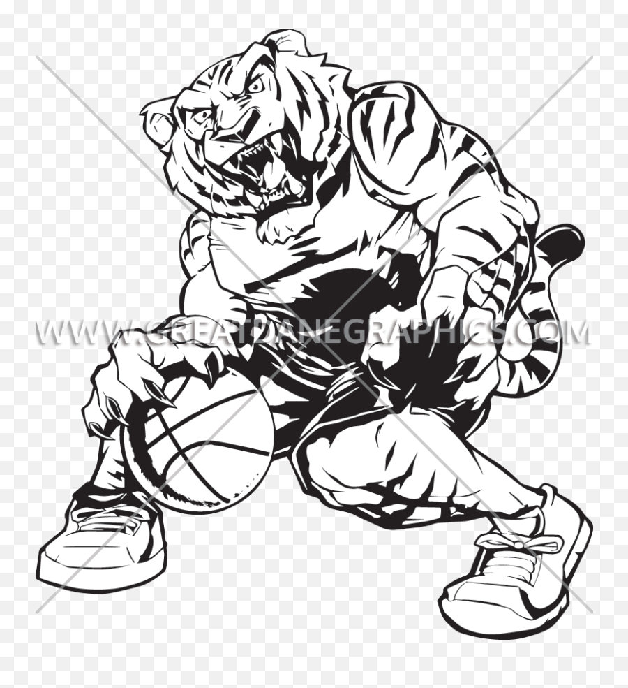 Library Of Tiger Basketball Jpg Stock Black And White Png - For Basketball Emoji,Basketball Clipart Black And White