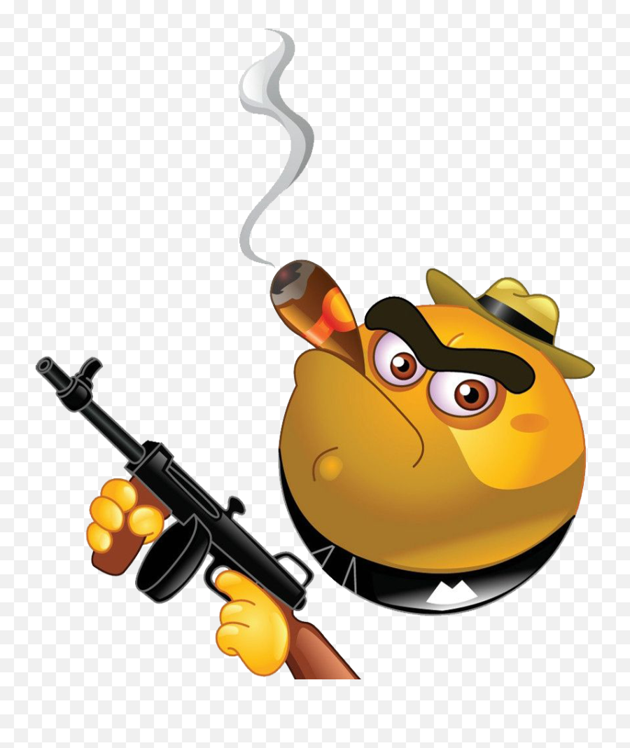 Transparent Thug Life Cigar Png - Gangster Smiley Clipart Animated Emoji Photoshop,Cigar Png