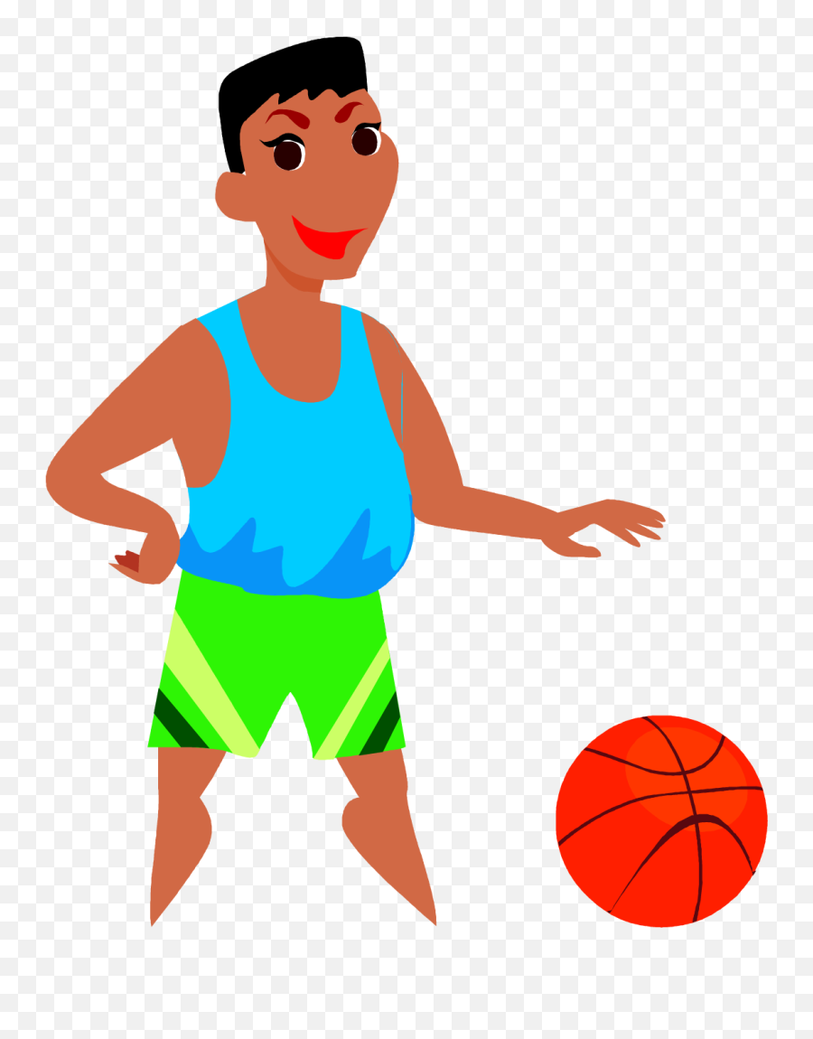 Free Cartoon Basketball Player Vector - For Basketball Emoji,Basketball Player Clipart