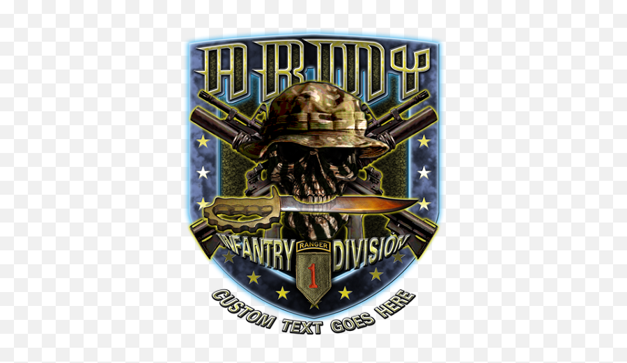 1st Infantry Division With Ranger Tab Shield Shirt Army - Army Food Service Logos Emoji,Army Rangers Logo