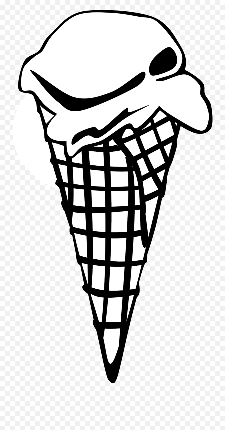 Ice Cream Cone Scoop B And W Clip Art 119986 Free Svg - Cone Ice Cream Clipart Black And White Emoji,B Clipart