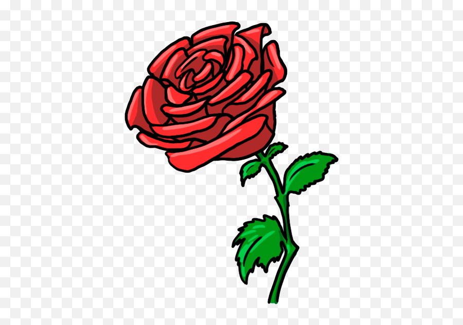 Red Rose Clipart - Cartoon Rose Png Clipart Emoji,Rose Clipart