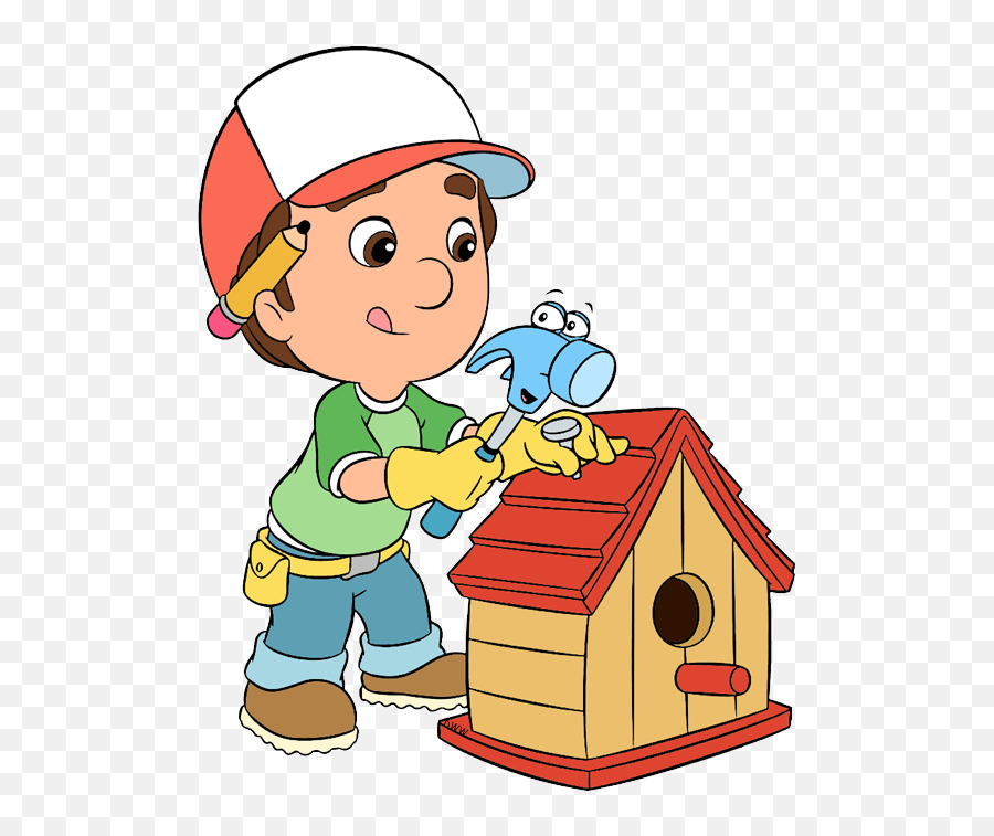 Clip Art Of Handy Manny And Pat - Build A Bird House Clipart Emoji,Birdhouse Clipart