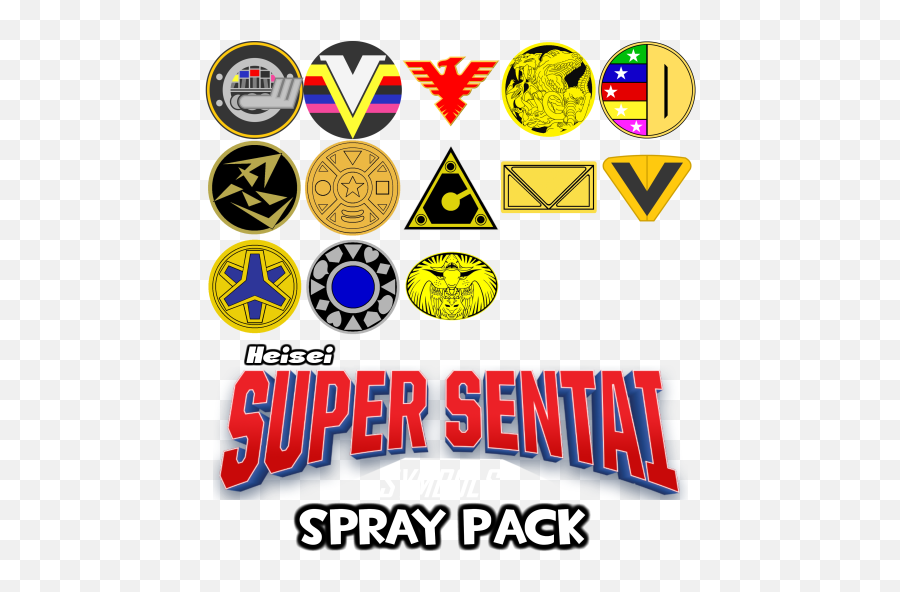 Heisei Super Sentai Symbols Spray Pack Emoji,Super Sentai Logo