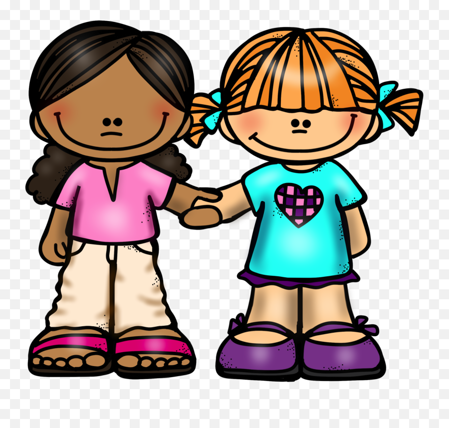 Clipart Kid Friendship Clipart Kid - Friends Holding Hands Clipart Emoji,Friends Clipart