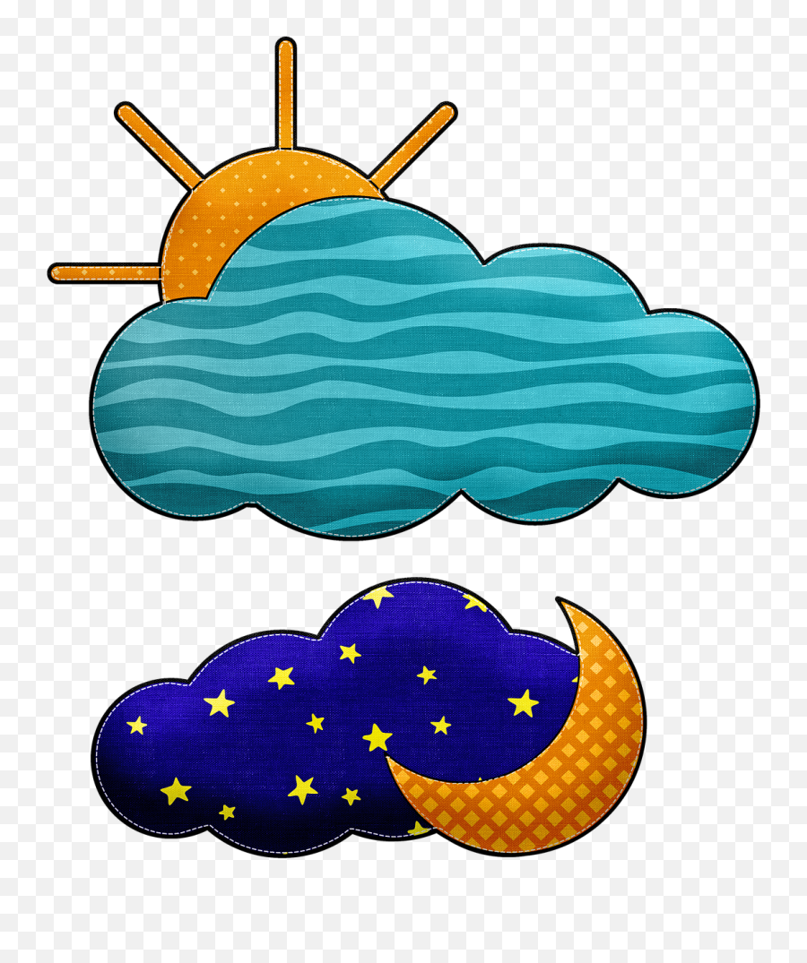 Sky Elements Clouds Fabric - Free Image On Pixabay Emoji,Sun And Moon Clipart