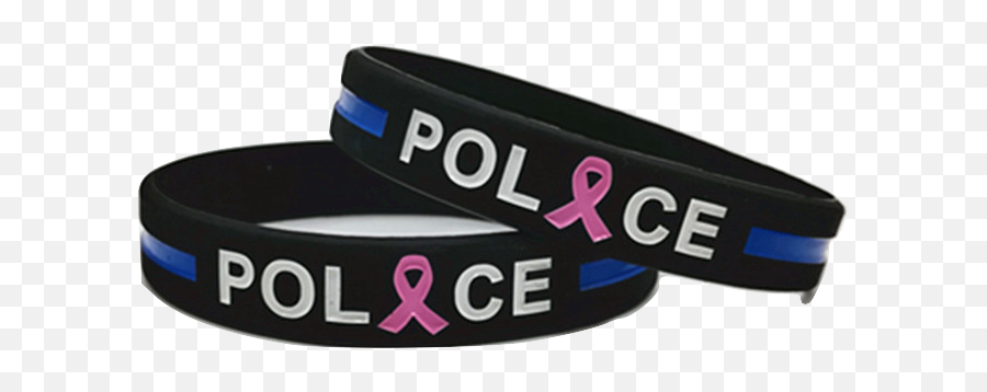 Breast Cancer Awareness Month Thin Blue Line Wristbands Emoji,Thin Blue Line Png