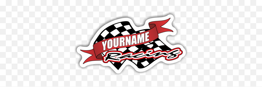 Custom Your Name Racing Trailer Decals With Checkered Flag - Stickers 6 8 12 18 28 36 48 Emoji,Checkered Flags Png