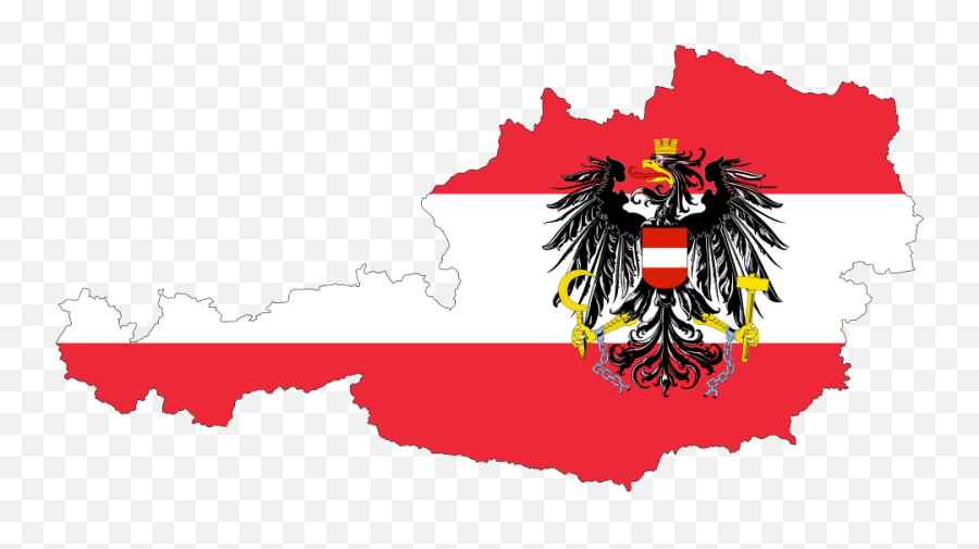 Onlinelabels Clip Art - Austria Map Flag With Stroke And Emoji,Blank Coat Of Arms Template Png