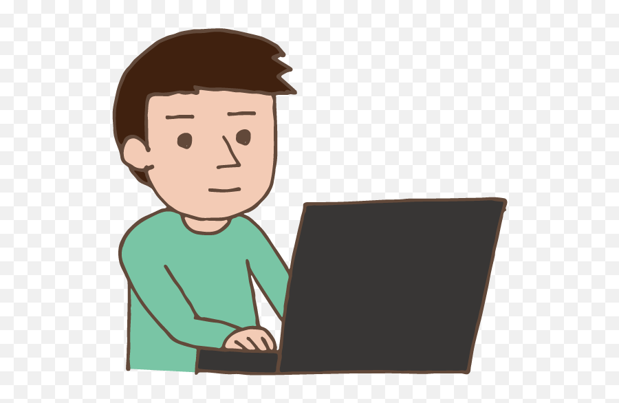 Young Man Using Laptop - Illustration Clipart Full Size Emoji,Young People Clipart