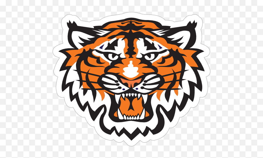 Growling Tiger Head Mascot Sticker Emoji,Tiger Head Png